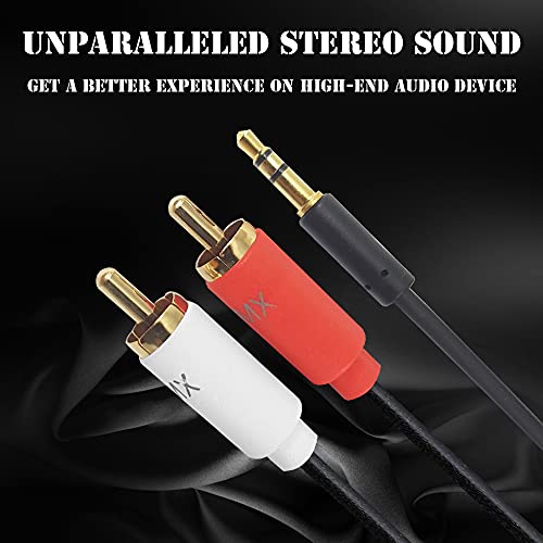 Image of MX RCA Cable AUX to RCA Y Splitter Cable To 2 Rca Stereo Audio Cable PERENT For Personalcomputer (3.5mm to 2 RCA Male Audio Cable, 1.5 METER), Assorted