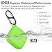 Silicone Case for Life360 Tile Tracker 2 Pack, for Tile Mate 2022 Full Body IPX8 Waterproof and Anti-Scratch Protective with Carabiner for Kids, Keys, Luggage, Cat/Dog Collar Tag (Black+Glow Green)