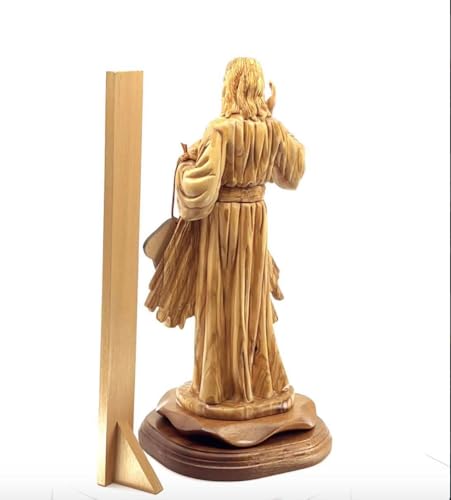 Estatua Divina Misericordia tallada en madera miniatura 5
