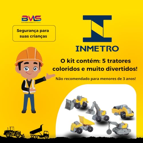 Kit Construção Solapa 5 Peças Trator Construção Brinquedo