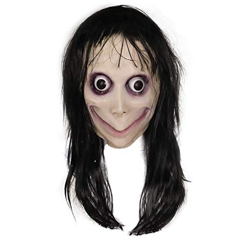 molezu Mask Creepy Monster Horror Face Disguise Realistic Rubber Costume Prop for Party Cosplay and Haunted House Decorations (MOMO with Box)
