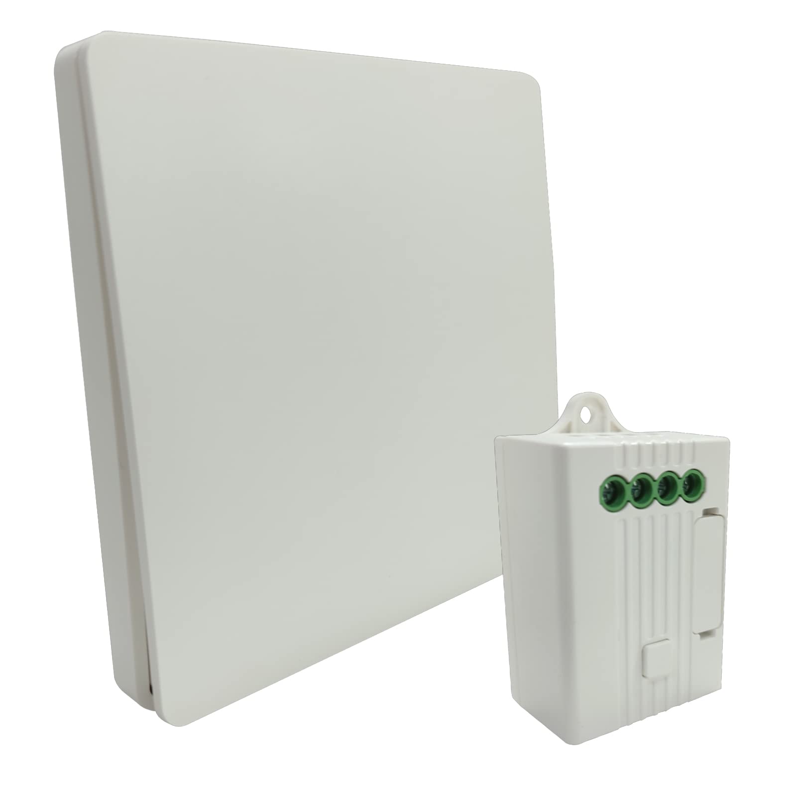 LED ATOMANT Kit 1 Interruptor Inalambrico 1 Via y 1 Receptor Wifi y RF | Sin cables ni baterias, Admite hasta 10 pulsadores conmutados