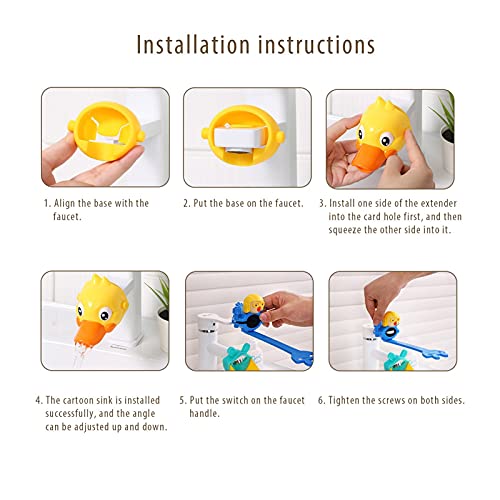 Extensor de torneira de desenho animado, extensor de torneira de segurança para crianças, lavagem à