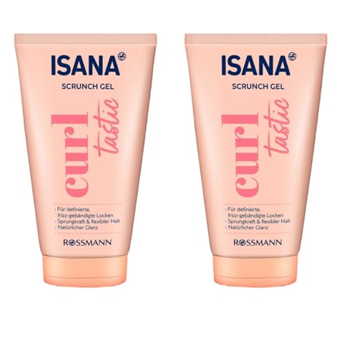 2x Isana Crunch Locken Gel | Gel-Textur für definierte Locken, Anti-Frizz | 2x150ml