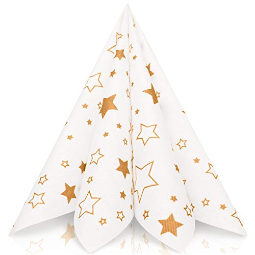 GRUBly servilletas de Papel - Navidad Estrellas Doradas | Material Sim