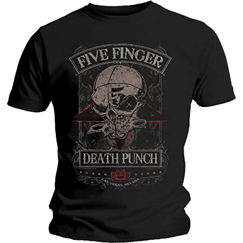 Five Finger Death Punch T Shirt Biker Badge Band Logo Official Mens Black XXL