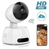 IP Camera HD, EIVOTOR Telecamera Sorveglianza Wifi Telecamera 960P Videosorveglianza Wireless di Sicurezza WIFI Videocamera con Visione Notturna / Sensore di Movimento Compatibile con iOS & Android EU