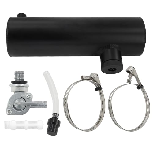 LVOUP 3x10 Go Kart and Mini Bike Gas Tank Cylinder with Clamp Compatible for Coleman Powersports CT200U BT200X CT200u-ex and Predator 212cc 196cc/6.5HP Black