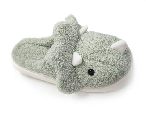Unisex Dinosaur Plush House Slippers - Soft Indoor & Outdoor Fuzzy Winter Slippers3