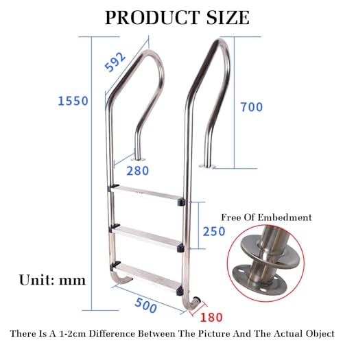 Escalera para piscina acero inoxidable 3 peldaños miniatura 2