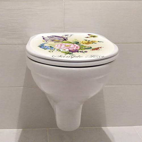 Sticker decorativo de tapa de inodoro Butterfly Flowers miniatura 5