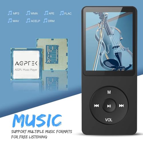 image for AGPTEK A02PL 64GB MP3 Player, 70 Hours Playback Lossless Sound Music P