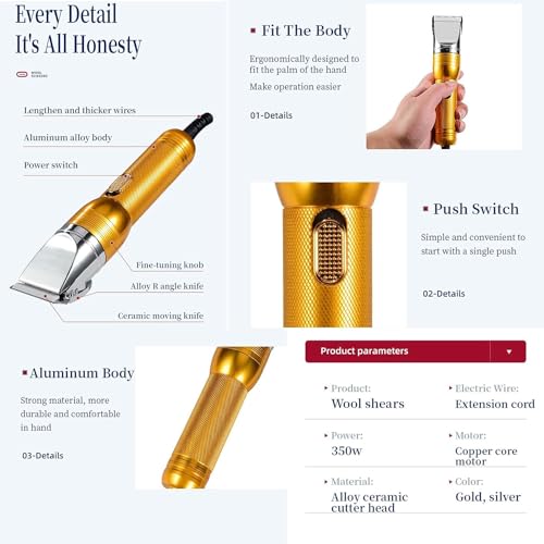 Tondeuse professionnelle pour animaux robuste avec ciseaux de coupe