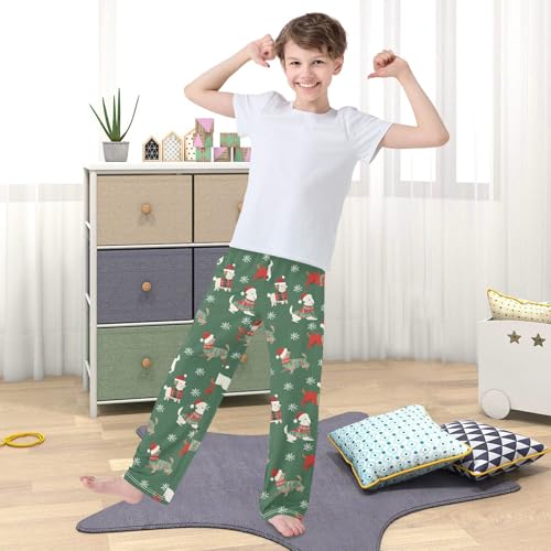 Christmas Pajama Pants Dog Snowflake Pattern Long Sleep Pants Lounge Bottoms3