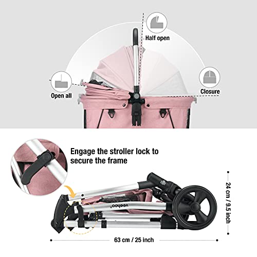 Veehoo Foldable Pet Stroller - Detachable Travel Carrier for Dog Cat and Small/Medium Pets, All in One Multifunction… - Image 5