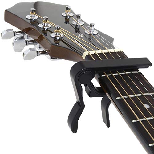 iGadgitz Xtra U7134 Capodastre Guitare Acoustique et Electrique Capo Guitare Courbé – Noir - Les Beatles, Paul McCartney, John Lennon, RIngo Starr, George Harrison iGadgitz Xtra U7134 Capodastre Guitare Acoustique et Electrique Capo Guitare Courbé - Noir – Image 3