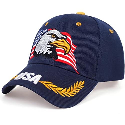 Usa-Flag Eagles-Hat American Baseball-Cap Embroidered Navy #TOP7
