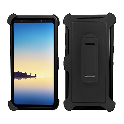 Galaxy Note 8 Case, Toughbox® [Armor Series] [Shockproof] [Black] For Samsung Galaxy Note 8 Case [Comes With Holster & Belt Clip] [Fits Otterbox Defender Series Belt Clip] #TOP3