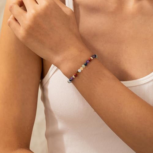 Image of Triple Threat Protection Anxiety Relief Gifts for Women,Natural Healing Crystal Bracelet Evil Eye Jewelry for Her Friends