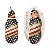 Figtihw American Flag Swaddle Blankets Newborn Receiving Blanket Baby Swaddle Wrap Soft Sleeping Sack For Baby Girls Boys