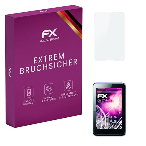 atFoliX Glasfolie kompatibel mit Lenovo A7-30/40/50 Bildschirmfolie, 9H Hybrid-Glass FX Schutzpanzer Folie