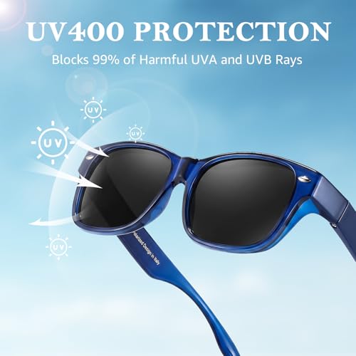 Image of TJUTR Polarized Fit Over Glasses Sunglasses for Men Women, Wrap Around UV400 Protection Sunglasses TS2611