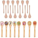 Uso: estas pequeñas cucharas de mermelada te dan la cantidad perfecta de diferentes materiales. Ideal para tarros más cortos con especias, pimienta, especias, té, miel, etc., también como cuchara de bebé o simplemente para fines decorativos
