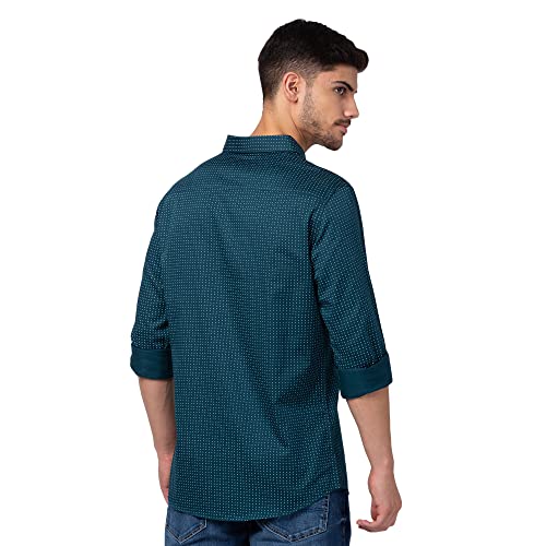 Image of Spykar Men's Slim Fit N /A Full Sleeve Printed Casual Shirts
