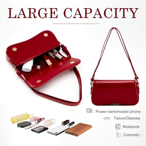 Image of Small Shoulder Bag for women,Crossbody Purses,Leather Tote Handbag Clutch Hobo Purse,with Zipper Closure for Women