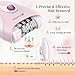 Epilator, Epilators Hair Removal for Women - 2-Speed Epilator with 36 Tweezers & Massage Pad, Rechargeable LED Hair Removal Device for Face/Bikini/Arms/Legs/