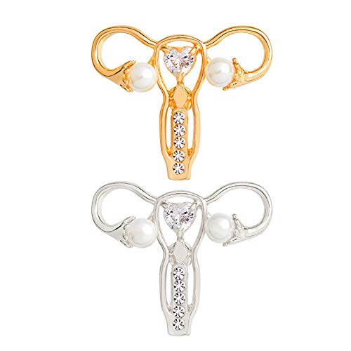 Image of Nurse Pin Stethoscope Pins Cuterus Heart-Shaped Pins Lapel Pin Personality Medical Jewelry for Women Nurse Accessories Gifts Hat Lapel Pins(Gold)