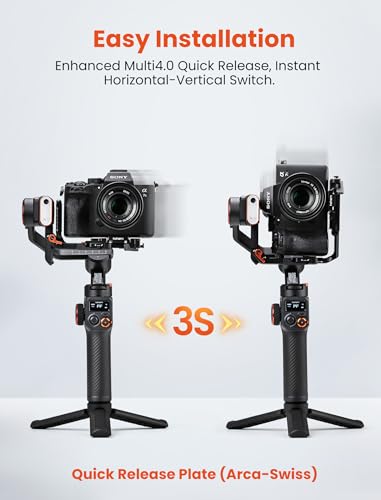 hohem iSteady MT2 Kit Gimbal Stabilizer for Camera, 3-Axis Gimbal for Mirrorless/Pocket/Action Camera/Smartphone, AI Tracker, Magnetic Fill Light Stabilizer, Available for Canon/Nikon/Sony