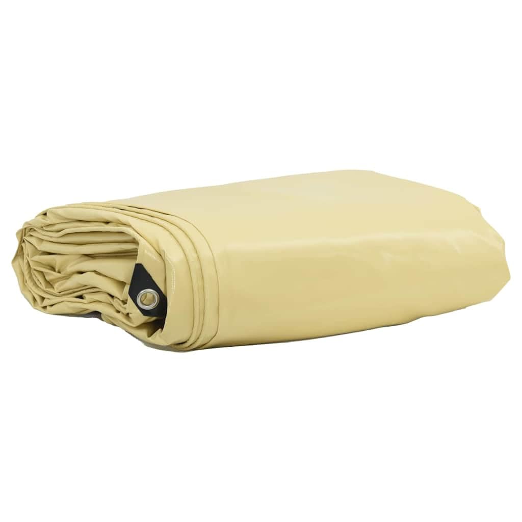 vidaXL Lona 650g / m² Beige 3 x 3 m Lona con Recubrimiento de PVC, Cubierta para jardín y terraza, Lona Resistente a la Intemperie, Tela Suave, protección Exterior