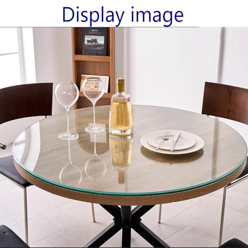 Plateau de table rond en verre biseauté épais pour table basse - 6