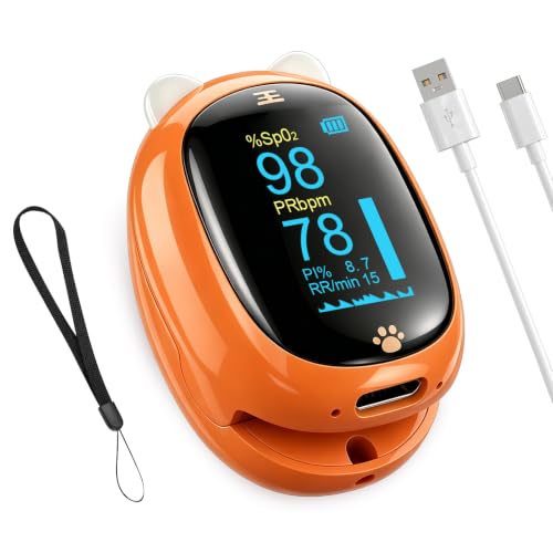 Green Hummingbird kids oximeter with rotatable OLED display — the buttonless design is what removes every step between clipping on and reading