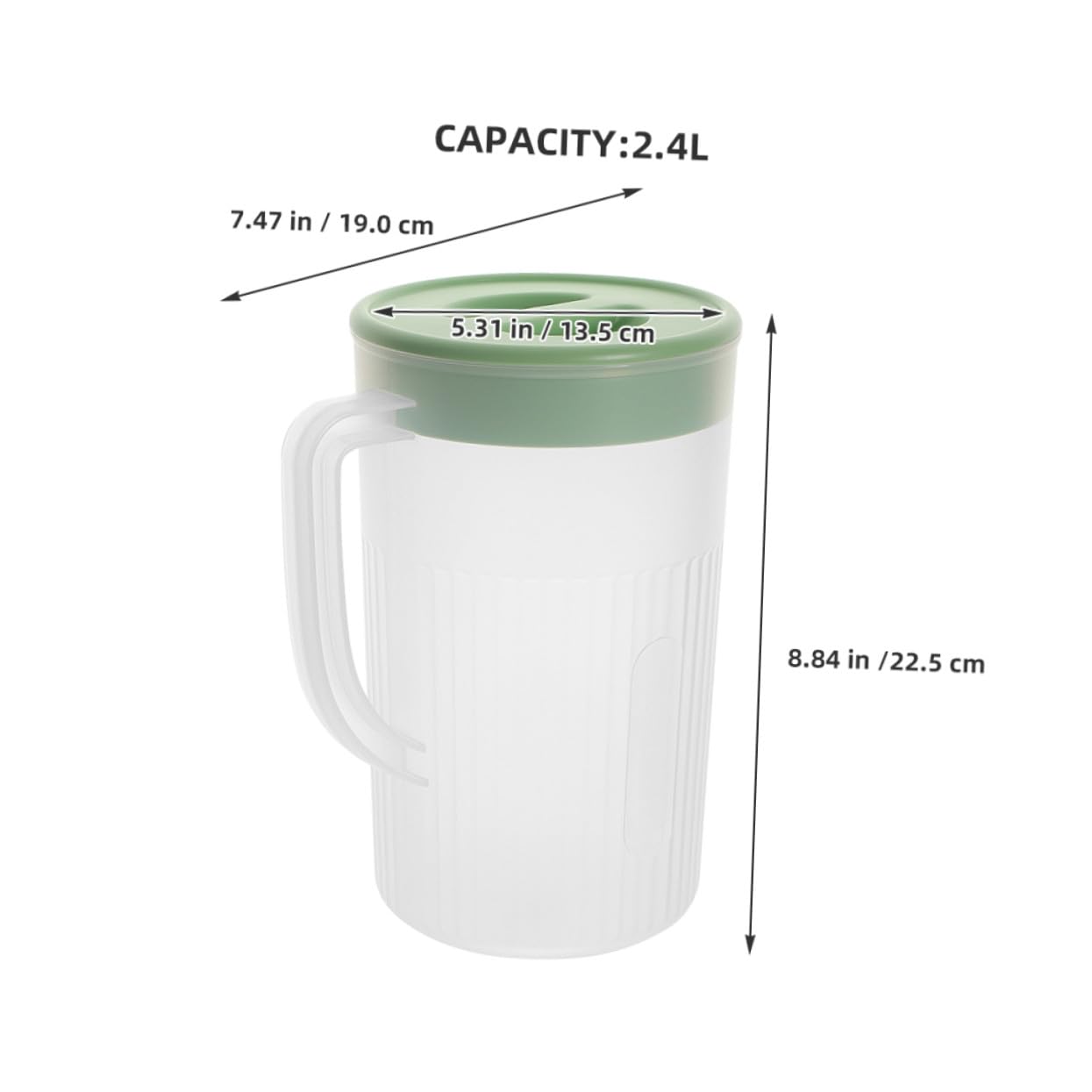Gadpiparty 2piezas Jarra De Plástico Con Tapa y Vertedor Para Refrigerador Para Agua Fría Limonada Jugo y Bebidas Heladas Casa