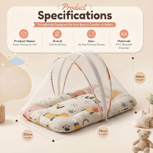 Image of StarAndDaisy Baby Bedding Set for New Born with Sleeping Bag, Mosquito Net & Bedding Set | Baby Sleeping Bag for New Born | Baby Nest.