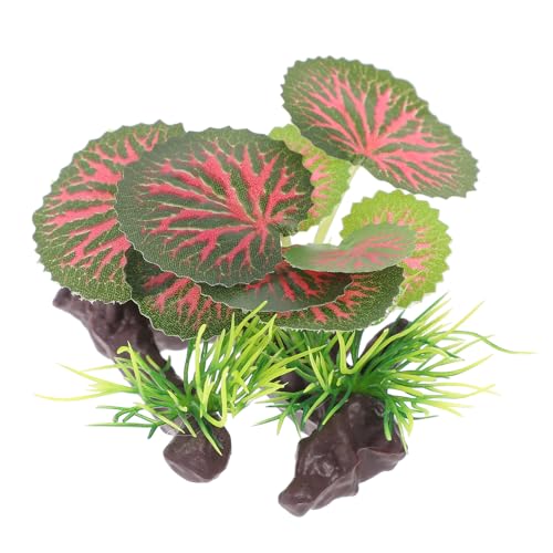 Parliky Pianta Acquatica Artificiale Simulata per Acquario Decorazione Paesaggio con Legno Sommerso Verde Naturale Non Tossico per Acquari e Terrari Ornamento Senza Manutenzione Adatta per