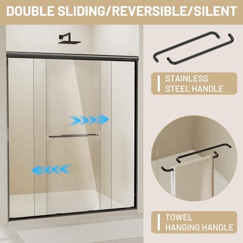 Image of Findepot 44-48 inch W x 70 inch H Sliding Shower Door, 6 Anti-Collision Buffers