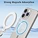 Magnetic Ring Light with Mirror for Phones, 3 Color Modes & Touch Control, Rechargeable Selfie Light with Type-C Port & Universal Metal Ring Adapter, Works with All Smartphones, Black
