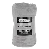 HUSL Manta Sofa Suave de Franela, Mantas para Cama 90 Suave - Manta Pelo de Microfibra Transpirable Hipoalérgica, Multiusos Manta Forro Polar (Gris, 160X220CM)