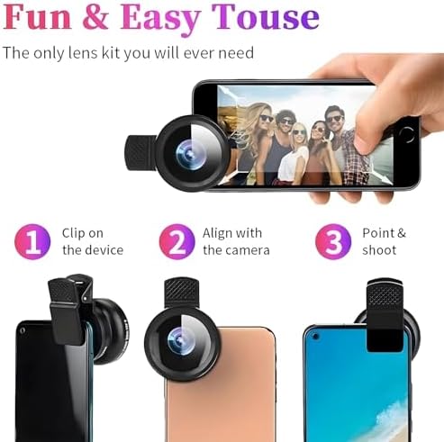 2-in-1 Mobile Phone Lens Kit - 15x Macro & 0.45x Wide-Angle Lens for iPhone, Samsung & Android Smartphones (Black) — view 4