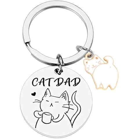 PLwelth Cat Dad Keychain Cover