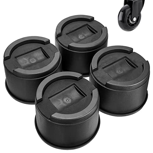 MixDora 7,6 cm runde Bettstuhlerhöhung für Rollen, stapelbar, rutschfest, Möbelerhöhung, Heber für Schreibtische, Couches, Sofas, Tisch, 4 Stück Cover