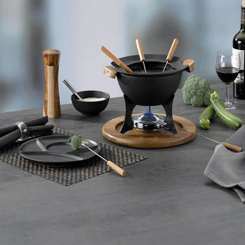 Fondue-Set aus Gusseisen Kela Country in Schwarz