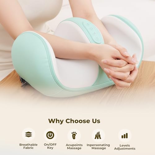 Image of Durafit91 Electric Foot Massager for Pain Relief, Feet Massager with Hand Simulation Massage, Air Compression, Shiatsu, Deep Kneading, Blood Circulation, Relaxation & Stress Relief, Portable Massager
