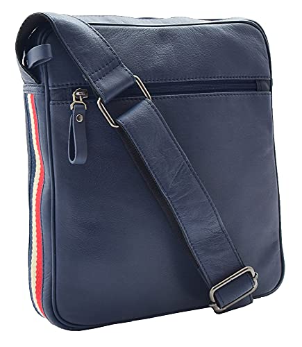 Sac d'épaule homme en cuir marine véritable pour ranger vos affaires en sécurité