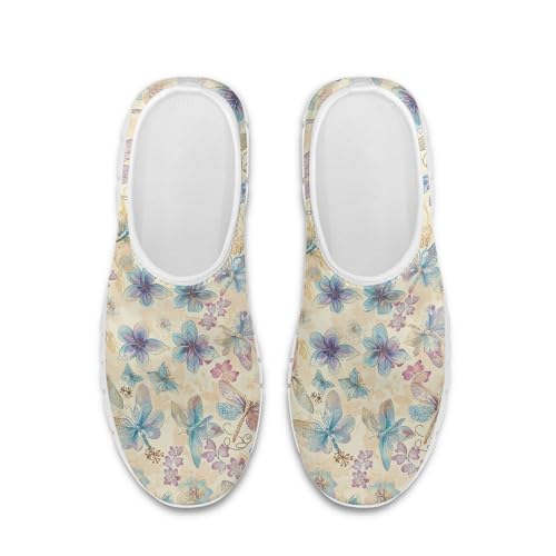 Image of Hummingbird Floral Print Lightweight Walking Shoes for Women Mesh Casual Sneakers Size 5-10.5