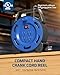 DEWENWILS Extension Cord Reel with 30 FT Power Cord, Hand Wind Retractable, 16/3 AWG SJTW, 4 Grounded Outlets, 13 Amp Circuit Breaker, Blue/Black, UL Listed