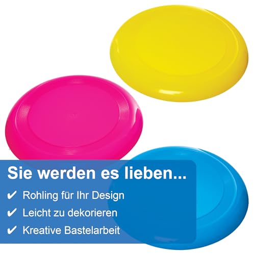 Baker Ross FN152 Große Frisbee-Flugscheiben - 4er-Pack, Garten-Sportspielzeug für Kinder, Sommerspielzeug
